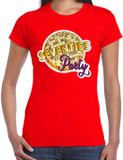 Bellatio Decorations Disco T-shirt voor dames - rood - L