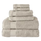 BERIBO Serenity 6-delige Turkse handdoekenset, 2x bad, 2 handen, 2 gezichtshanddoeken, 600 g/m², 100% katoen (bruine rijst)