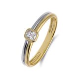 Lucardi Dames Zilveren bicolor ring met zirkonia