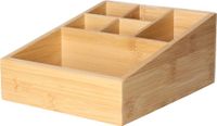 Bambou & Co Porte-stylos organisateur de bureau - bac à 6 compartiments - 21 x 16 cm - bambou bois