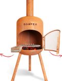 BonFeu BonBono Roest Tuinhaard - Houtkachel met Grill - 45x45x165 cm