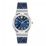 Versace VEVH01421 horloge vrouw - Roestvrij Staal - zilver - Blauw
