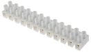 RS PRO PP verbindingsklem wit, schroefaansluiting 12-polig, raster 12mm 10 AWG / 20A, verpakking van 5 stuks