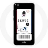 Maniacase Etui voor Huawei P8 Lite 2017 Vliegticket Seoul Zuid-Korea