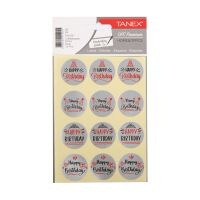 Tanex Happy Birthday stickers silver (2 x 12 pieces)