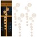 OEM Set van 4 LED-lichtkettingen met 8 bolletjes, goudkleurig, warmwit, met timer