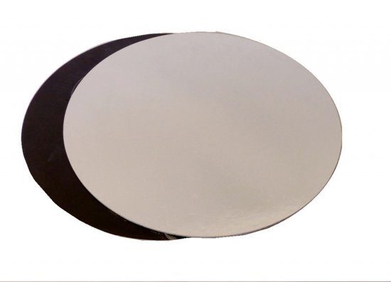 Decora Cake board zwart/zilver 24cmx2mm