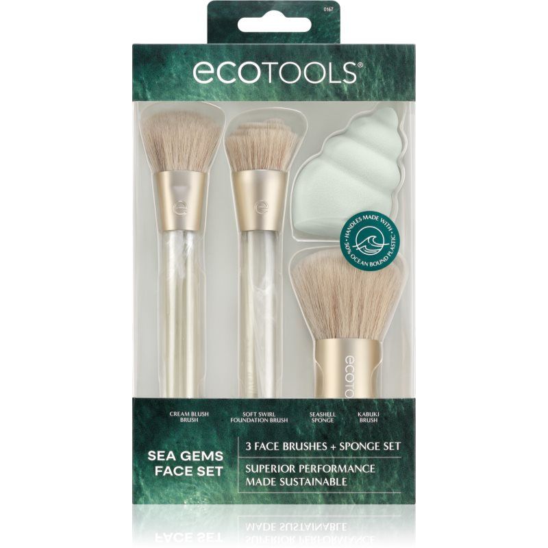 EcoTools Sea Gems Face Makeup Brush & Sponge 4 Piece Set