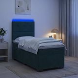 vidaXL Boxspringbed met matras Donkergroen 100 x 200 cm Fluweel