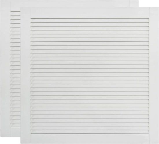 vidaXL Kastdeuren met lamellen 2 stuks 39,5x39,4 cm grenenhout wit