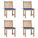vidaXL Tuinstoel Terras Gecapitonneerde zitting Teak Blauw
