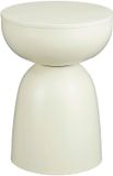 Mica Decorations Elliot Table basse - Table de chevet au design épuré - Table d'appoint pour fleurs et plantes - Petite table ronde pour petits espaces - H45 x Ø32 cm - Blanc cassé