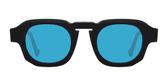 Ophy Modulor-3 Lunettes De Soleil Unisexe Noir Géométrique Bleu 47mm