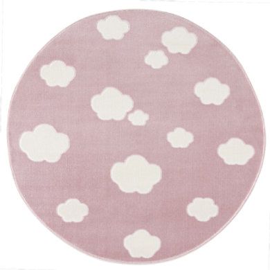 LIVONE Tapijt Happy Rugs Sky Cloud roze rond 133 cm