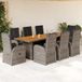Prolenta Maison Exclusive Tuinset voor buiten, 9-delig, met kussens, grijs, van polyrotan