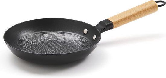 Qulinart Honingraat Gietijzeren Braadpan - Ø 20 cm - Zwart