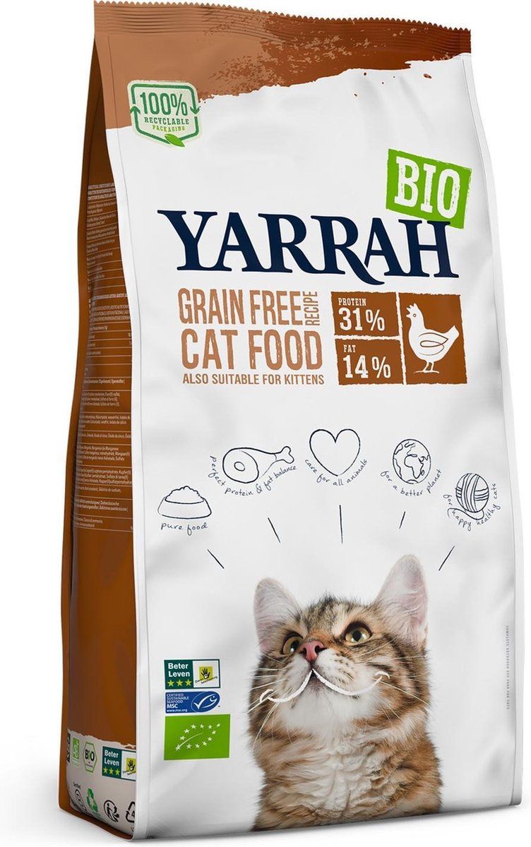 YARRAH cat adult graanvrij kip / vis kattenvoer 6 kg