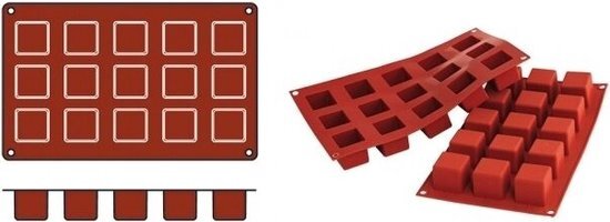 Silikomart Siliconen bakvorm kubus - kubusmaat: 35 x 35 x 35(h) mm