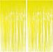 Boland Folie deurgordijn/feestgordijn - 2x - neon fluor geel - 100 x 200 cm