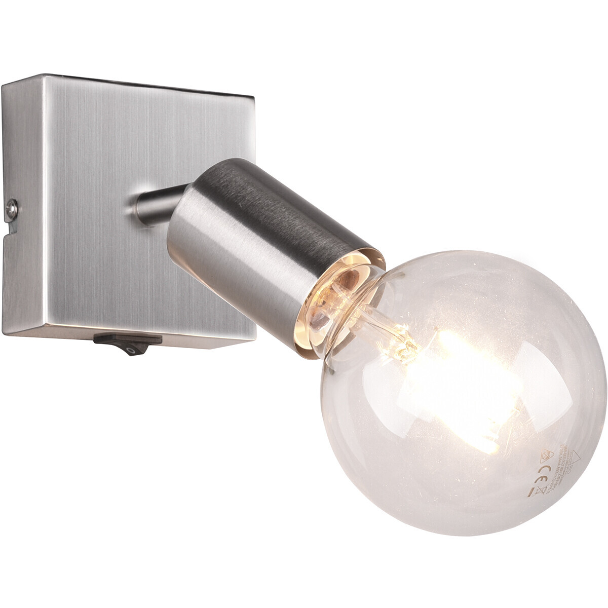 BES LED LED Wandspot - Trion Zuncka - E27 Fitting - Vierkant - Mat Nikkel â€“ Aluminium