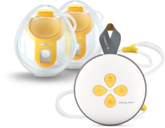 Medela Swing Maxi Hands-Free - Dubbele Elektrische Borstkolf - Handsfree - Grijs/Transparant/Geel