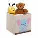 Relaxdays Opbergdoos Vierkant Karton, Fleece, Polyester Beige, Blauw