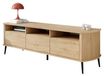 EstiloHome Meuble TV bas MIKADO 150 cm, chêne artisanal – Meuble TV avec motif rainuré