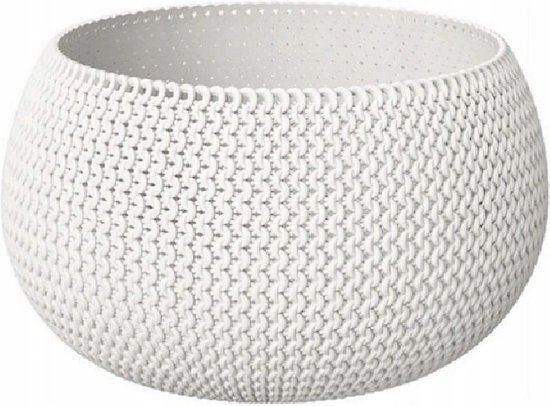 Prosperplast 1x Stuks ronde witte Splofy kunststof bloempotten/plantenpotten 2,3 liter - 24 cm - binnen/buiten decoratie