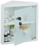Relaxdays Apotheekkast, 2 ruime vakken, materiaalmix, 30 x 30 x 17,5 cm (h x b x d), wit