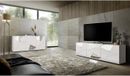 Victory Ensemble de salon : Buffet 181 cm + Meuble TV 181 cm, blanc, laque brillante, résistant aux rayures
