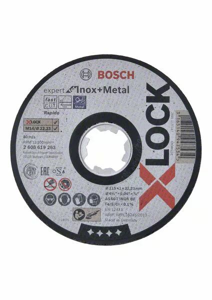 Bosch X-LOCK Expert Inox+Metal Cutting Disc - 115mm