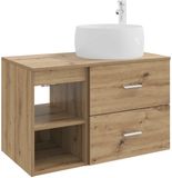 vidaXL Badkamermeubel Set 2 st Artisanaal eiken Bewerkt hout