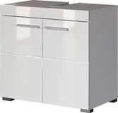 Trendteam Smart Living meuble sous vasque Ainzi 60 x 56 x 34 cm blanc laqué brillant
