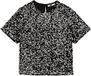 WE Fashion Meisjes T-shirt met pailletten - Regular fit - Zilver - Maat 122/128