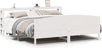 vidaXL Bedframe - massief grenenhout - wit - 200x200 cm