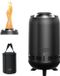Merkloos / Sans marque Shenzhen Haorui Industrial Technology Co., Ltd. Outdoor Fire Bowl with Storage Bag - Low Smoke Table Fireplace for Balcony/Camping - Pellets and Wood 15x30.5cm - Stainless Steel Portable Fire Pit in Black