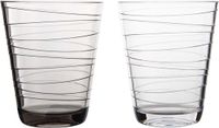 Gimex Linea Line Waterglas Streepjes 300 ml Zwart (2 stuks)
