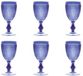 Set Excelsa Set van 6 Wijnglazen ‘Diamond’ – Blauw – 39 cl – Elegant Facetglas