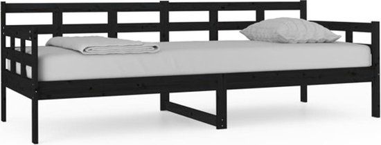 vidaXL Slaapbank massief grenenhout zwart 80x200 cm
