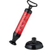 Merkloos Relaxdays afvoer ontstopper met drukpomp - 2 opzetstukken - toilet - douche - gootsteenontstopper