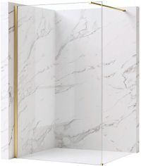 Rea Flexi 100 - Walk-In Douchewand - Geborsteld Goud - 100x0,8x195cm