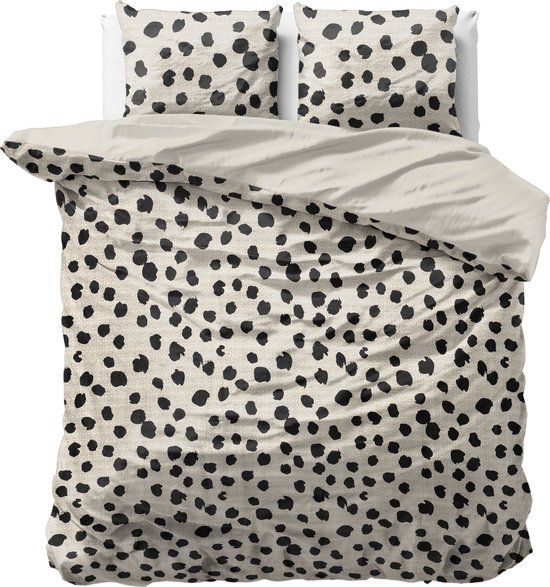 Sleeptime Velvet Stip Dekbedovertrek Tweepersoons - 200x200/220 cm - Wit