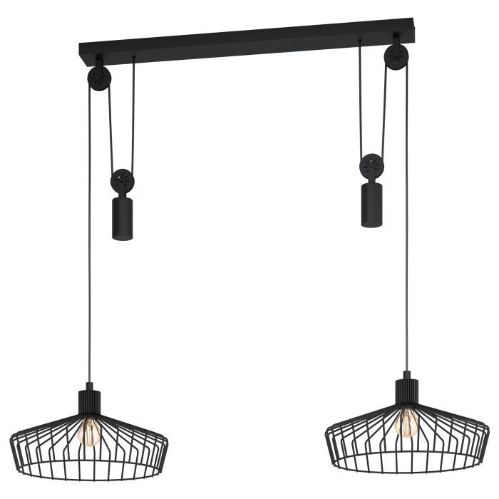 EGLO Winkworth Hanglamp - Zwart - E27 - 110 cm