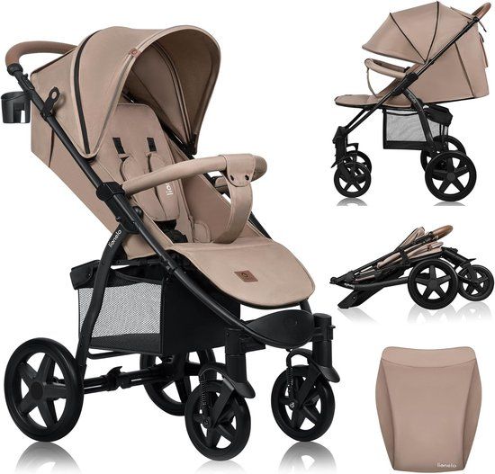 Lionelo Annet Plus 2 in 1 Kinderwagen - Beige - Tot 22 kg - Vanaf 0 Maanden