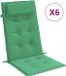 vidaXL Stoelkussens 6 st hoge rug oxford stof groen