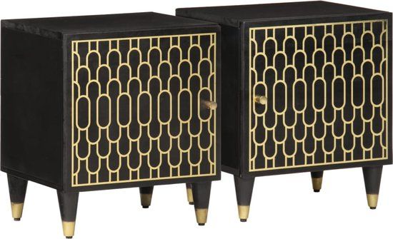 vidaXL Nachtkastjes 2 stuks 40x33x46 cm massief mangohout