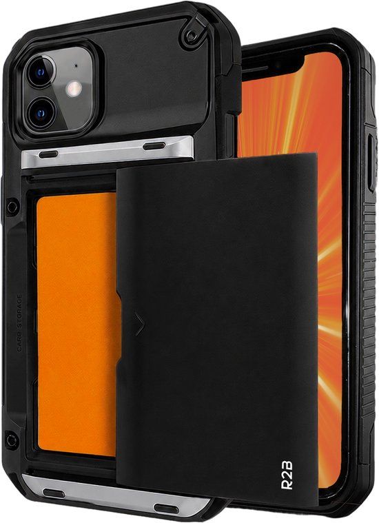 R2B Hoesje met Pasjeshouder geschikt voor iPhone 11 - Zwart