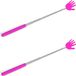 Gerimport Gerim - Stevige handjes ruggenkrabber - 2x stuks - uitschuifbaar tot 65cm - roze