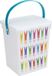 Boîte de rangement pour lessive turquoise poignée 5 litres 23 x 18 cm