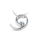 Orphelia Hanger + Ketting Curve Aqua Zirconiumon ZH-4688